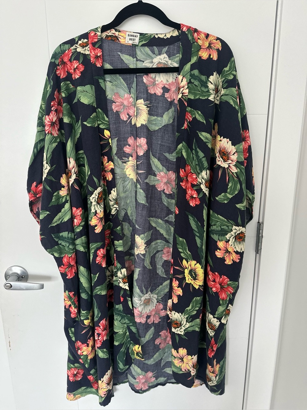 Aritzia Sunday Bes Tropical Floral Print Aitken Kimono Coverup